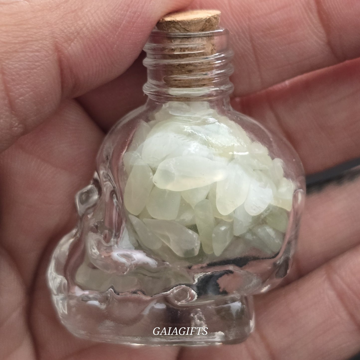 Mesmerizing SKULLS Crystal-Infused WISH BOTTLES| Gemstone Chips - Item X (1-7)