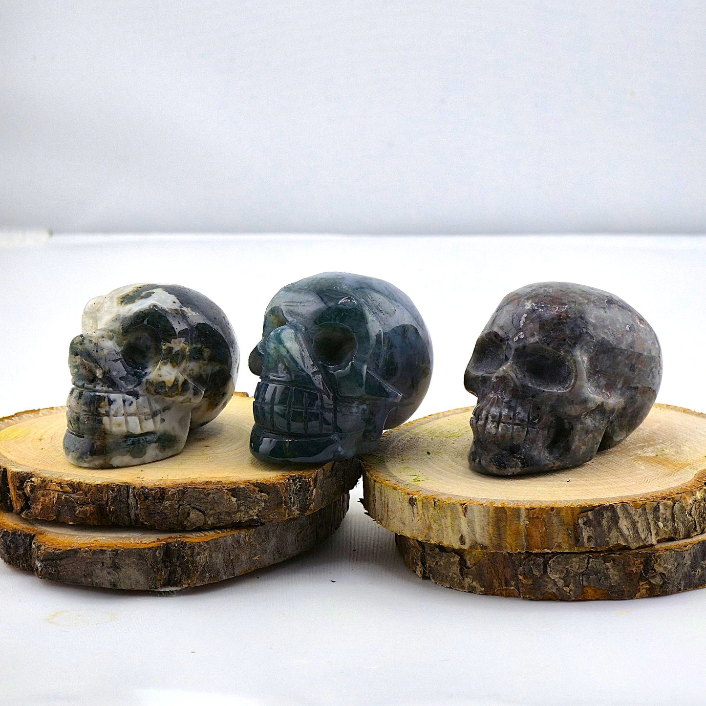 Astonishing Crystal & Fossil SKULLS Designs- Item AI