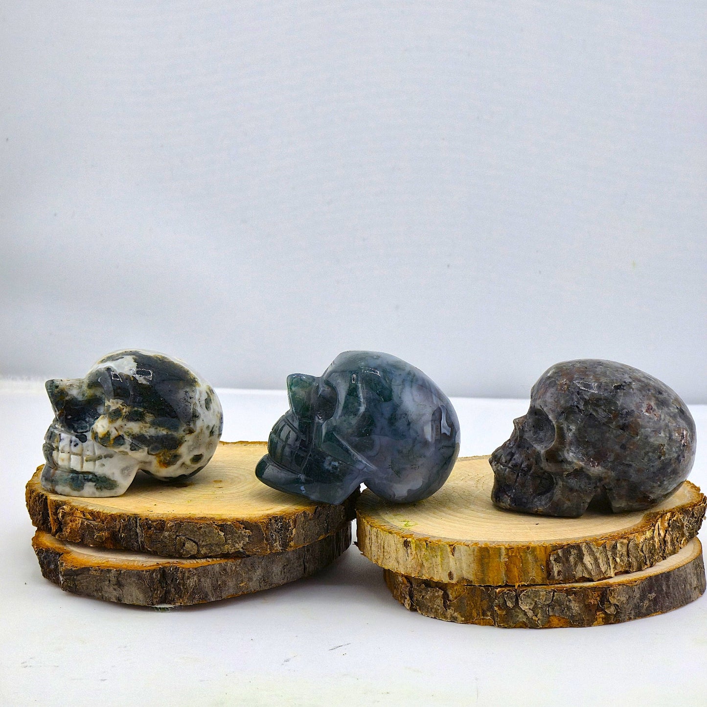 Astonishing Crystal & Fossil SKULLS Designs- Item AI