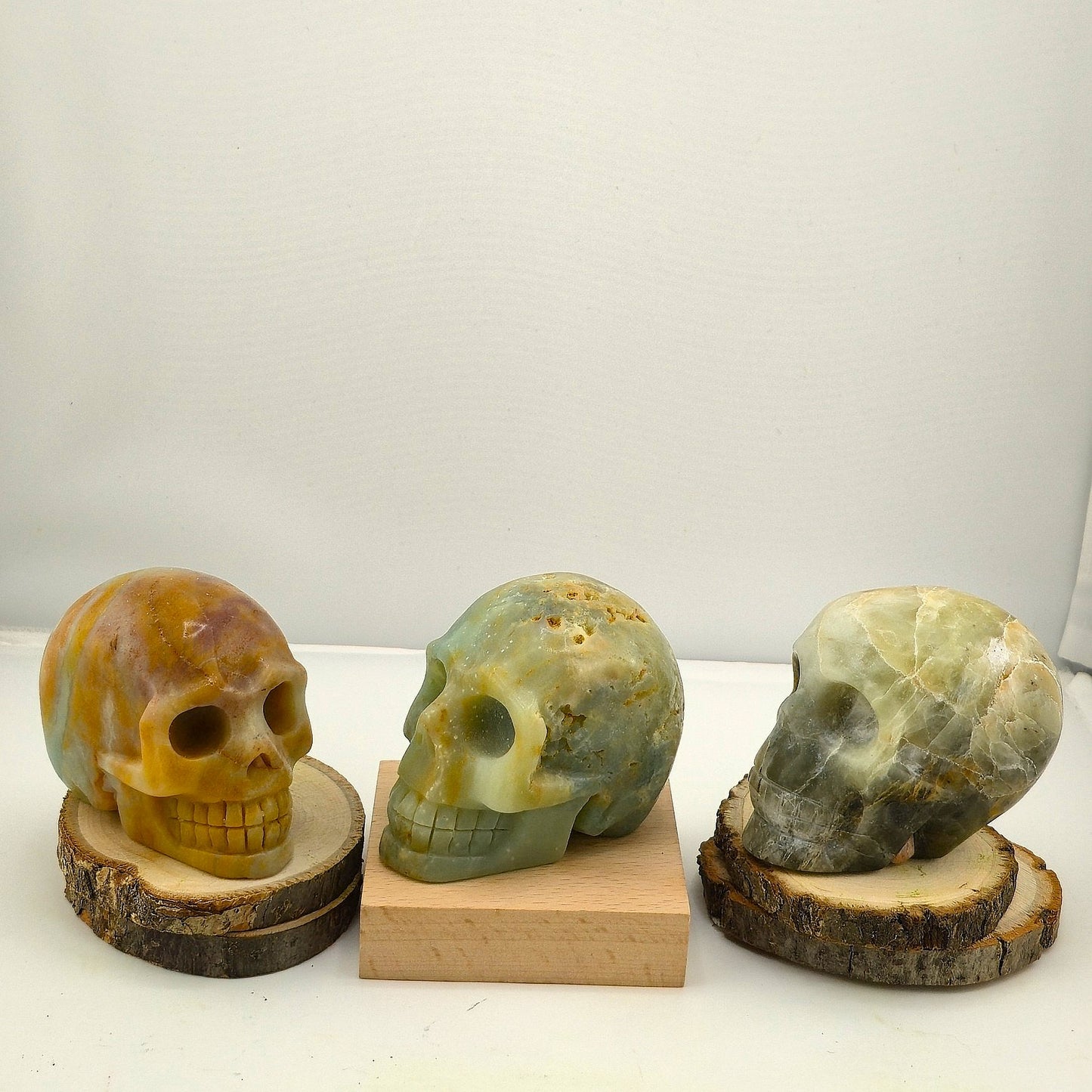 Astonishing Crystal & Fossil SKULLS Designs- Item AI