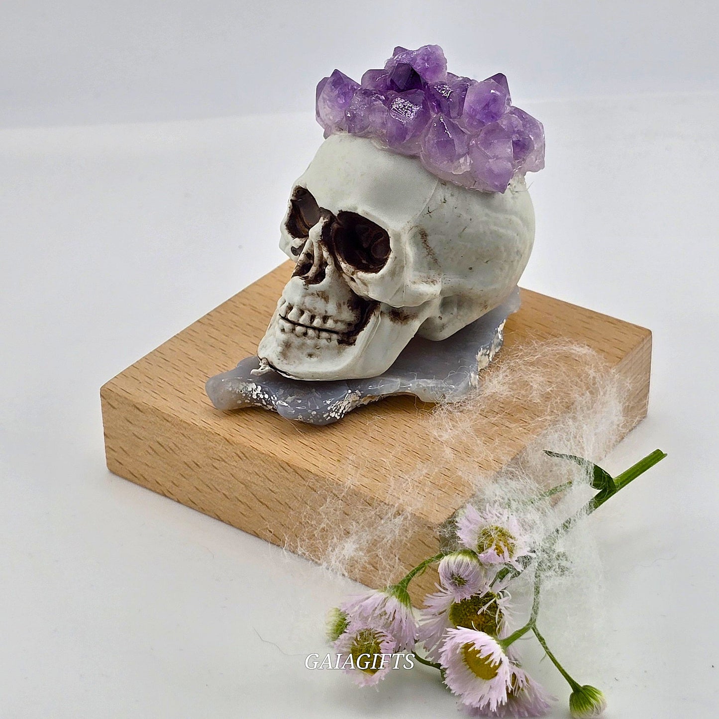 Astonishing Crystal & Fossil SKULLS Designs- Item AI