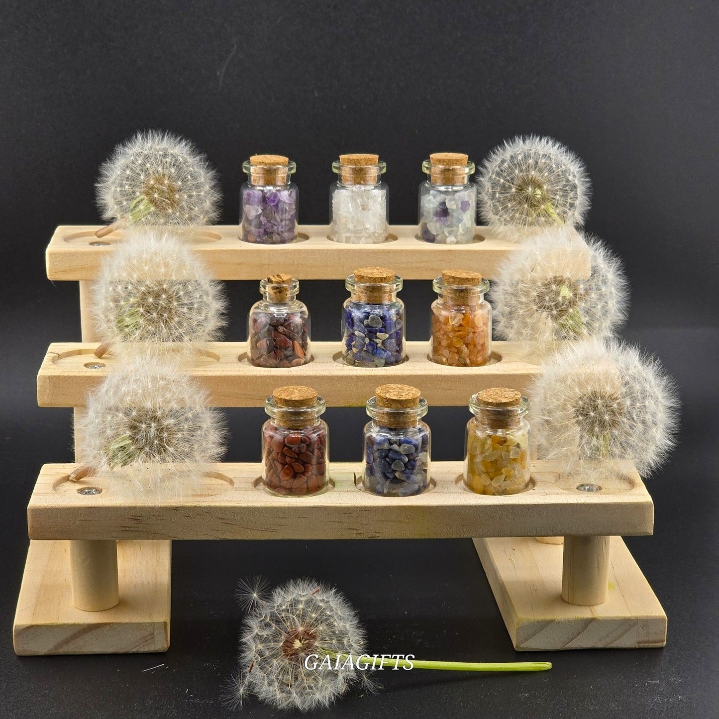 MINI Crystal-Infused WISH BOTTLES with Gemstone Chips Y– (1–9)