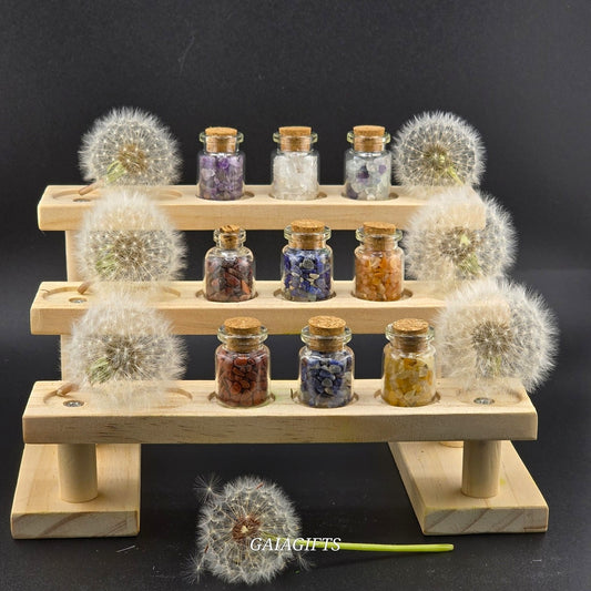 MINI Crystal-Infused WISH BOTTLES with Gemstone Chips Y– (1–9)