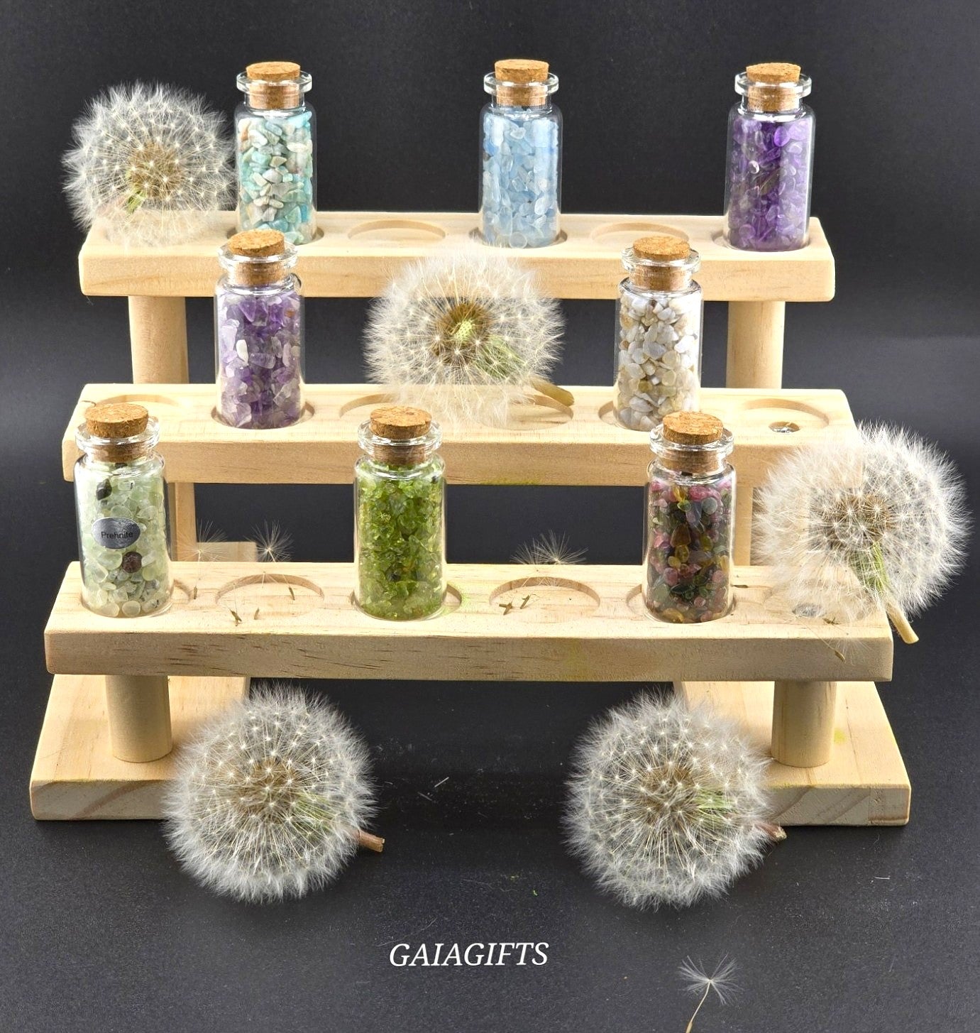 Miraculous Medium CRYSTAL-Infused WISH BOTTLES with Gemstone Chips – Item W