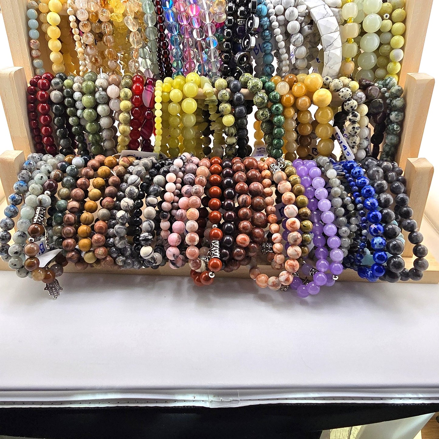 (Part 2) Balance your energy while wearing BEADED BRACLETS – With & Without Charm – Item B (Agate- Lapis Lazuli)
