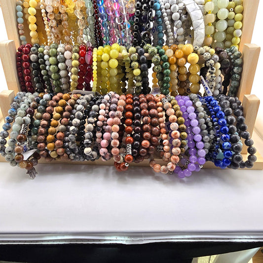 (Part 2) Balance your energy while wearing BEADED BRACLETS – With & Without Charm – Item B (Agate- Lapis Lazuli)