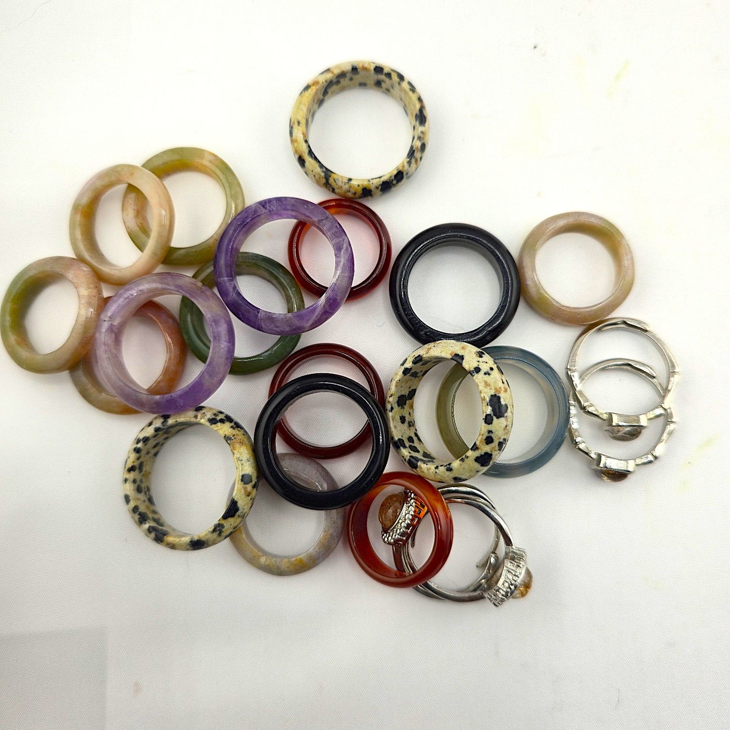 Effervescent (Part 3) - Embedded Sterling Sliver 925 METAL RINGS with Crystal Stones – Item P
