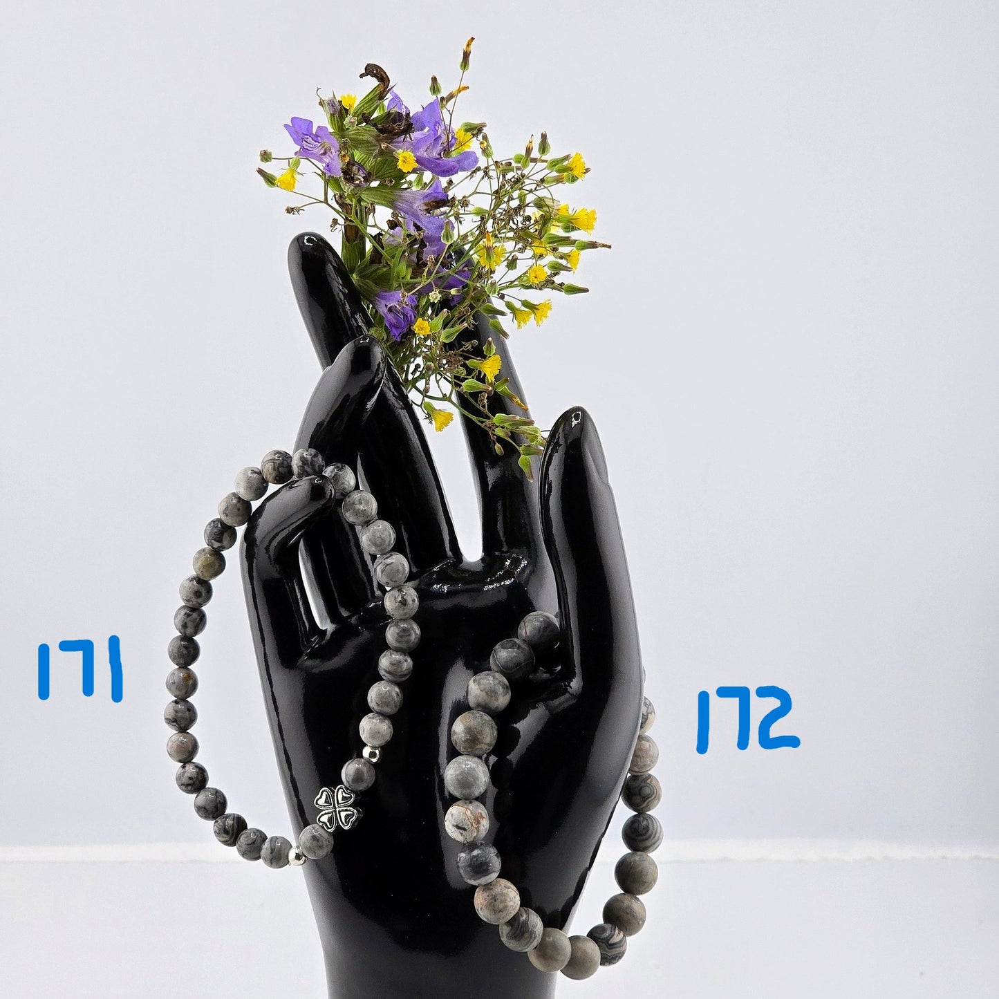 (Part 2) Balance your energy while wearing BEADED BRACLETS – With & Without Charm – Item B (Agate- Lapis Lazuli)