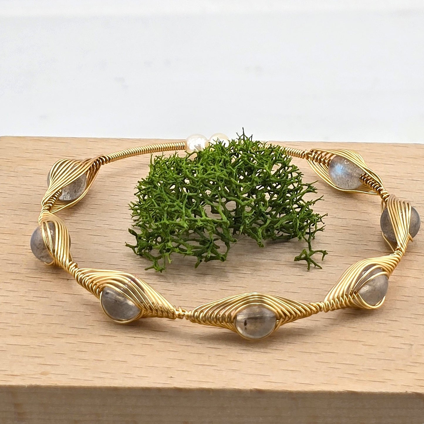 Charming Metal Yellow & Silver Tone Bracelets with Crystal Stones – Item BB