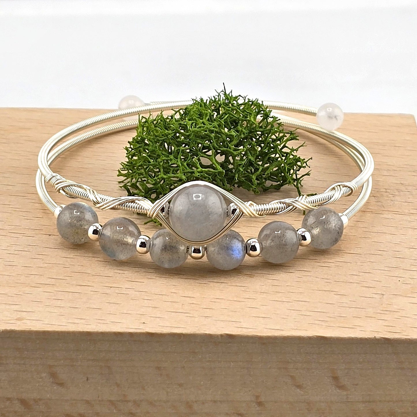 Charming Metal Yellow & Silver Tone Bracelets with Crystal Stones – Item BB