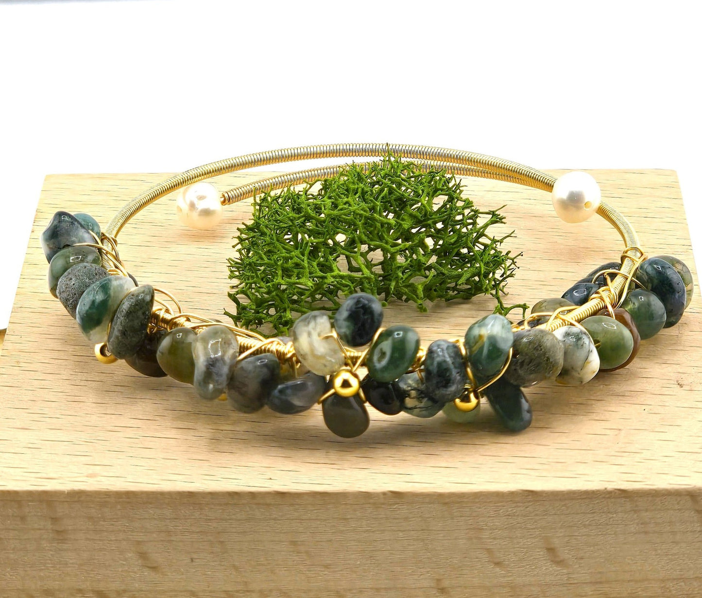 Charming Metal Yellow & Silver Tone Bracelets with Crystal Stones – Item BB