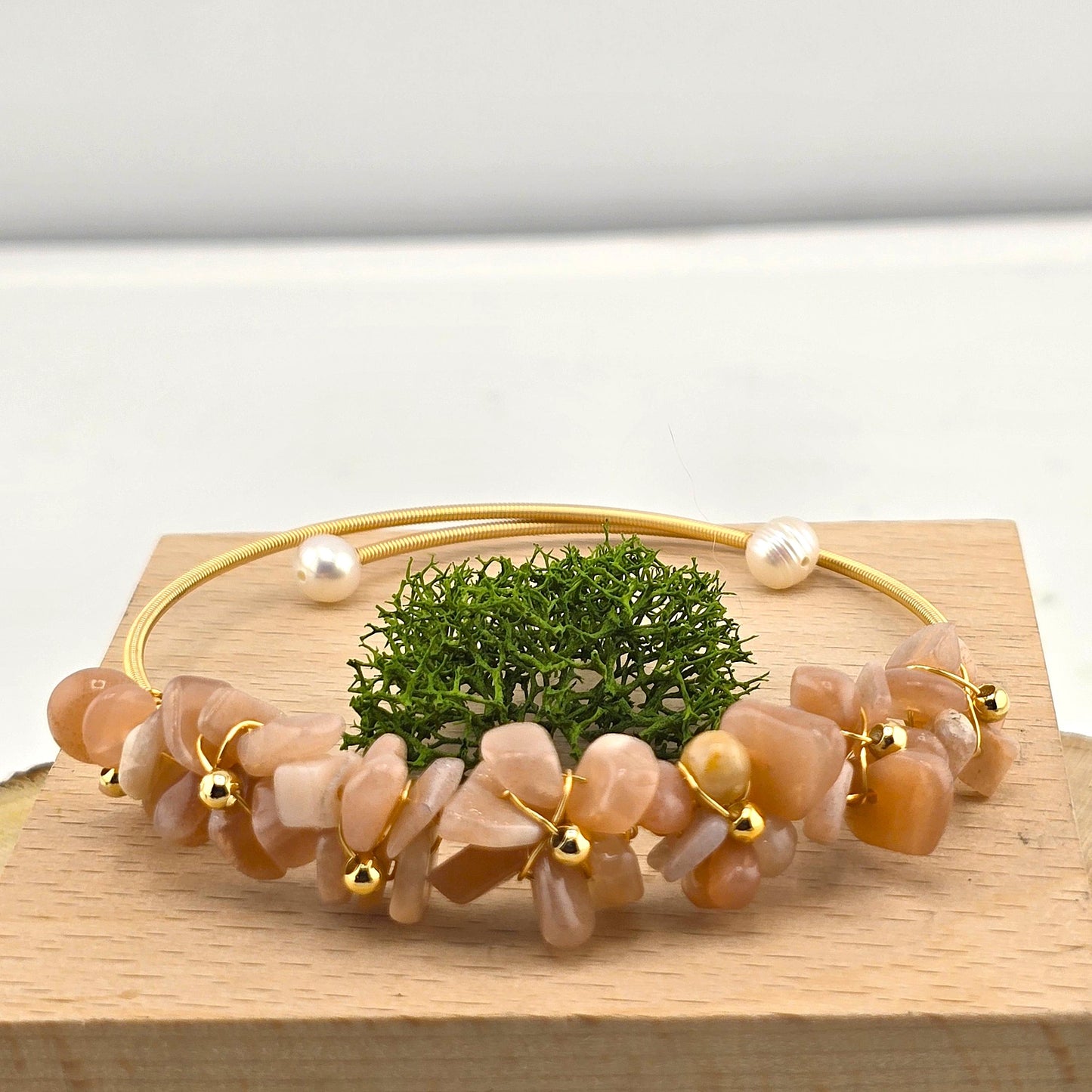 Charming Metal Yellow & Silver Tone Bracelets with Crystal Stones – Item BB
