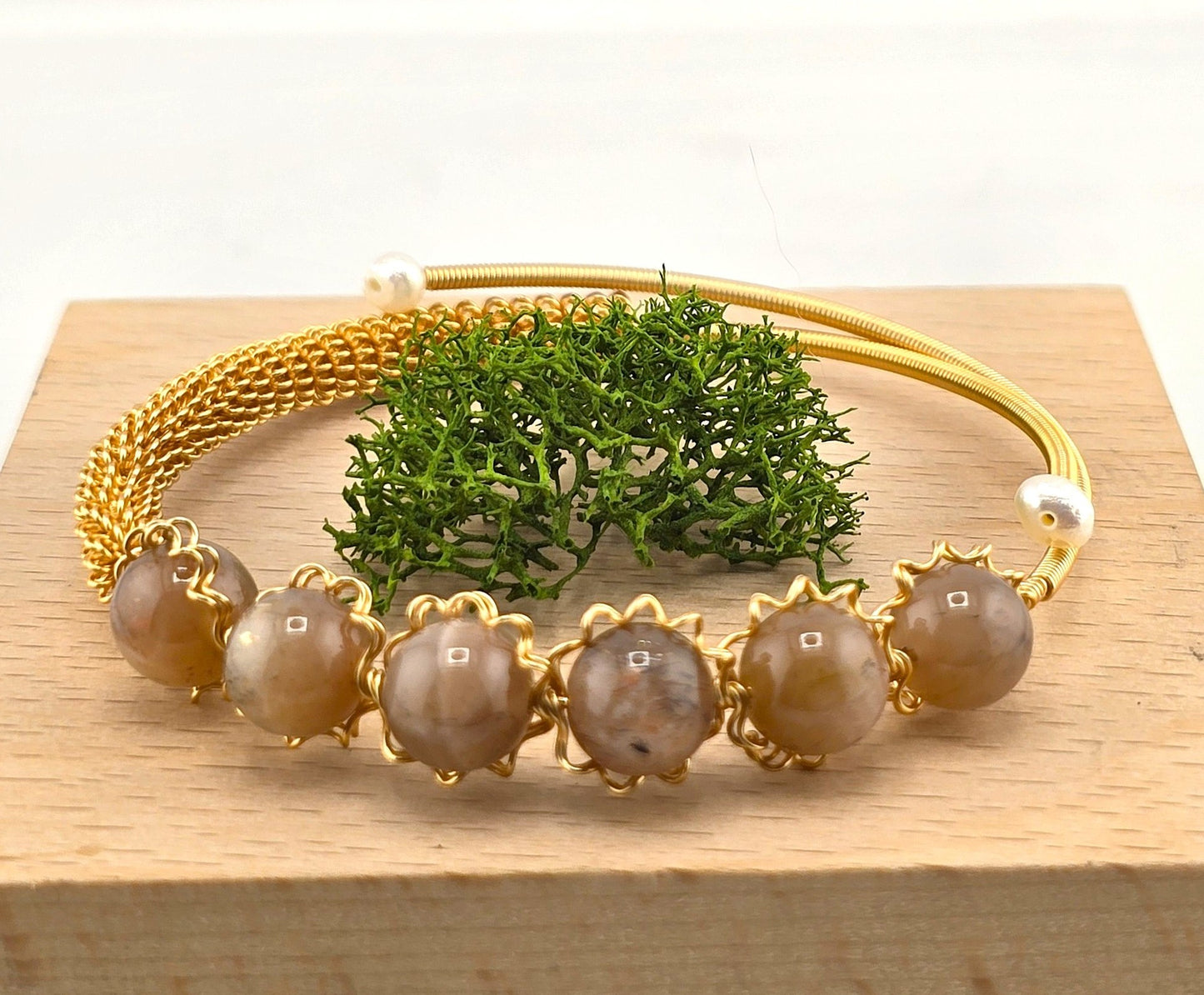 Charming Metal Yellow & Silver Tone Bracelets with Crystal Stones – Item BB