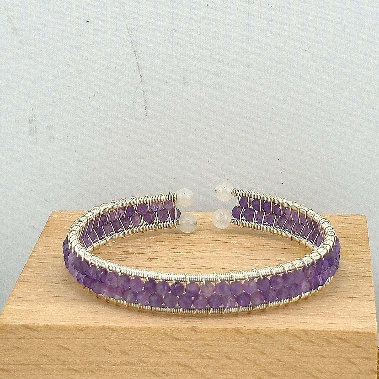 Charming Metal Yellow & Silver Tone Bracelets with Crystal Stones – Item BB