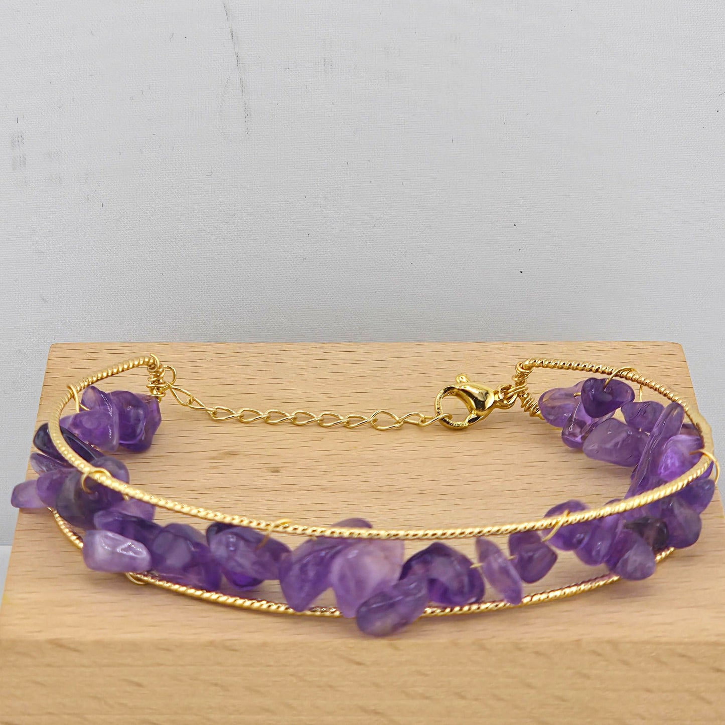 Charming Metal Yellow & Silver Tone Bracelets with Crystal Stones – Item BB