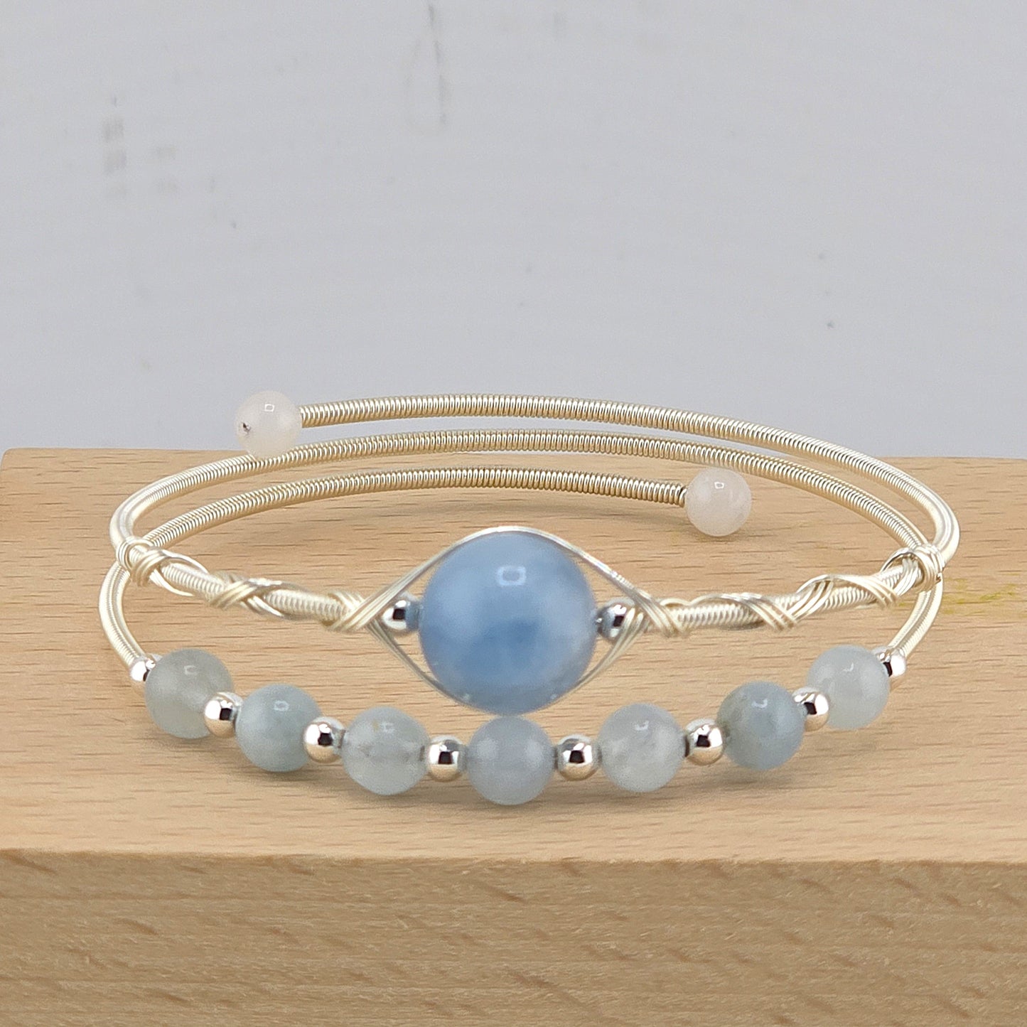 Charming Metal Yellow & Silver Tone Bracelets with Crystal Stones – Item BB