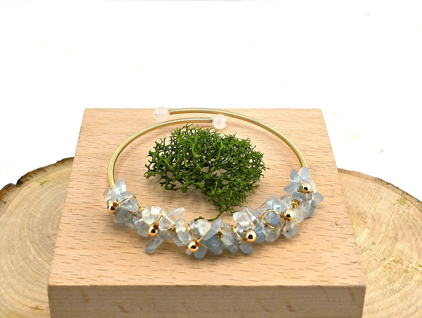 Charming Metal Yellow & Silver Tone Bracelets with Crystal Stones – Item BB