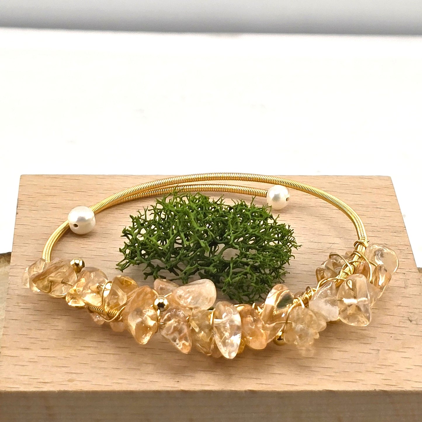 Charming Metal Yellow & Silver Tone Bracelets with Crystal Stones – Item BB