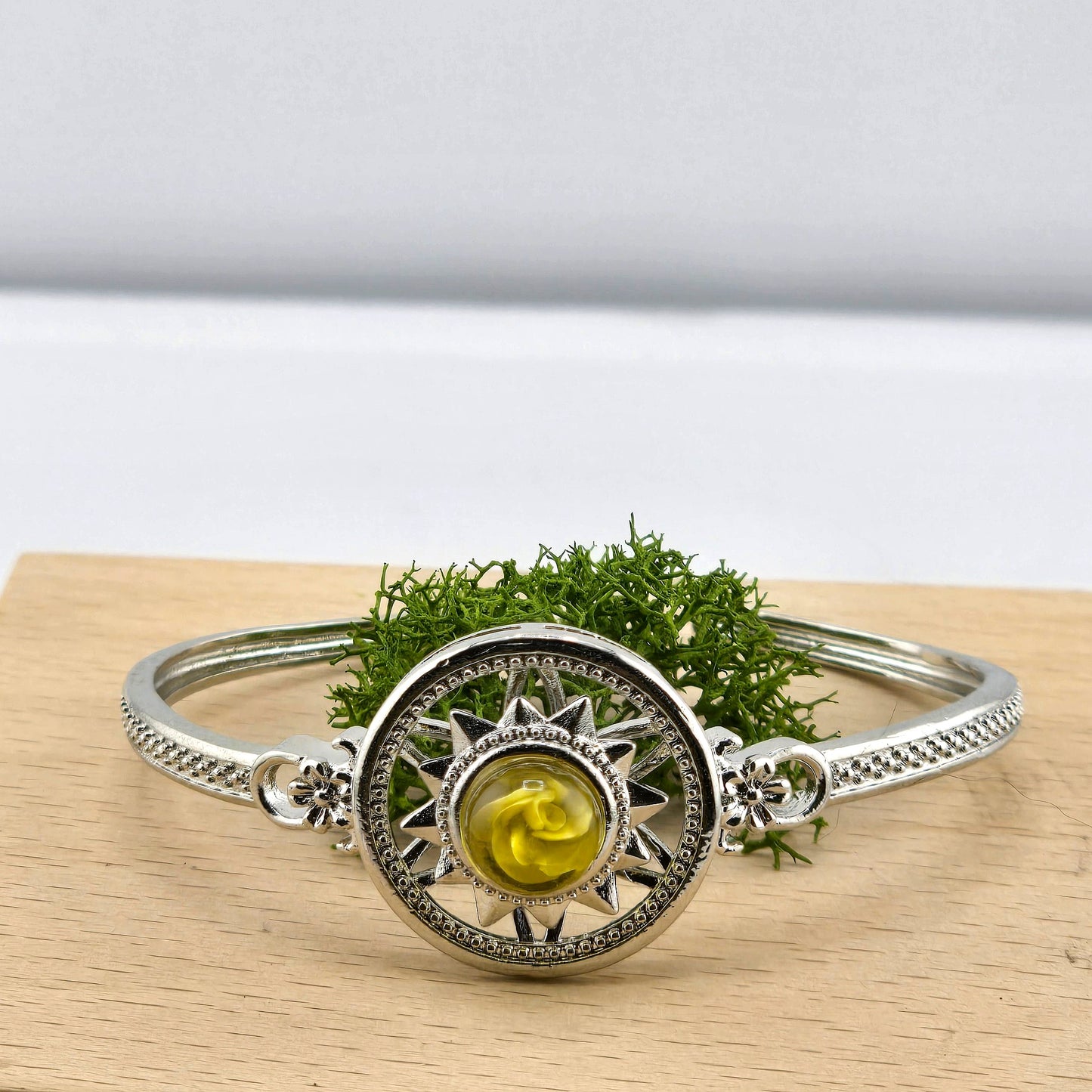 Charming Metal Yellow & Silver Tone Bracelets with Crystal Stones – Item BB