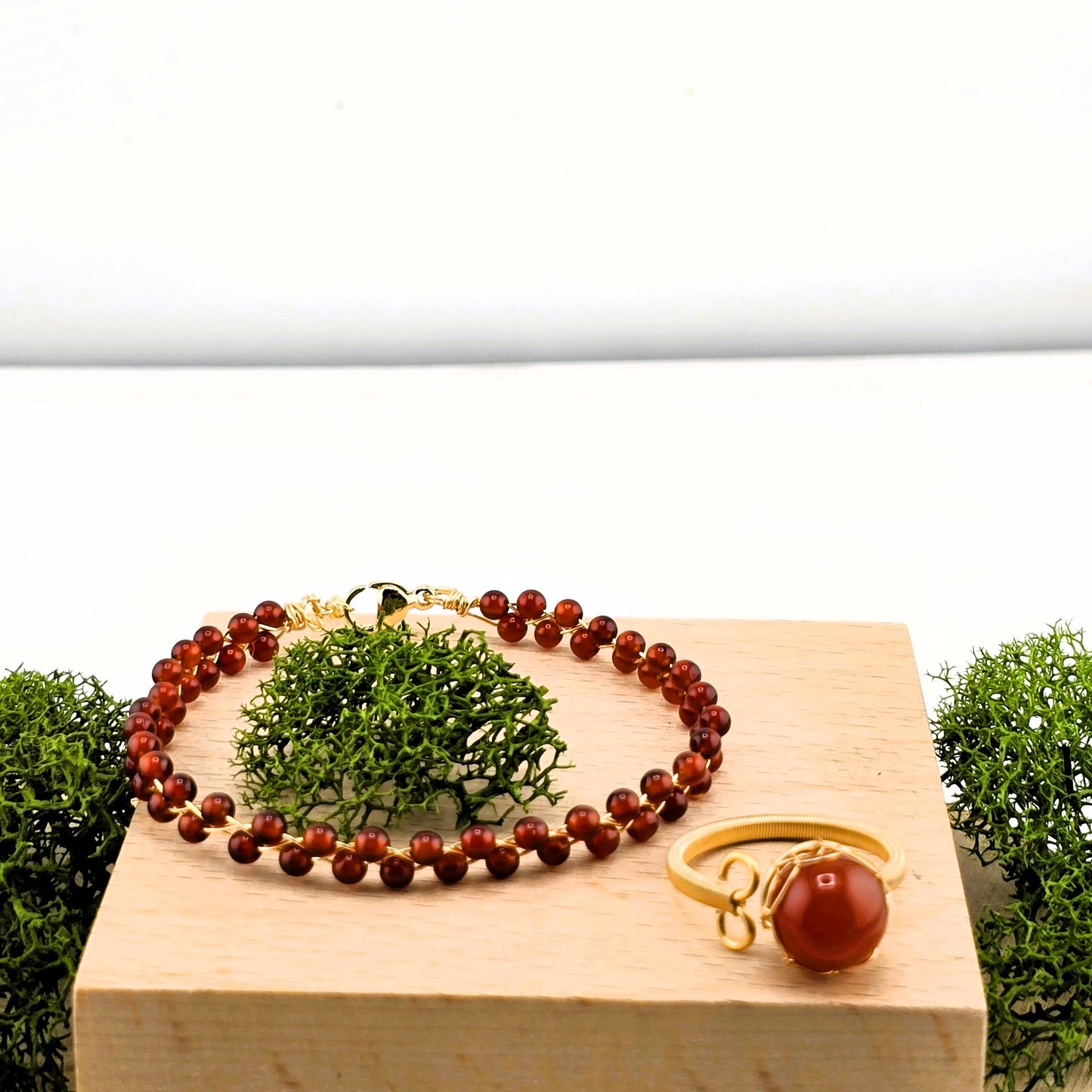 Captivating Metal Yellow & Silver Tone – BRACLETES & RING SET with Crystal Stones – Item BP