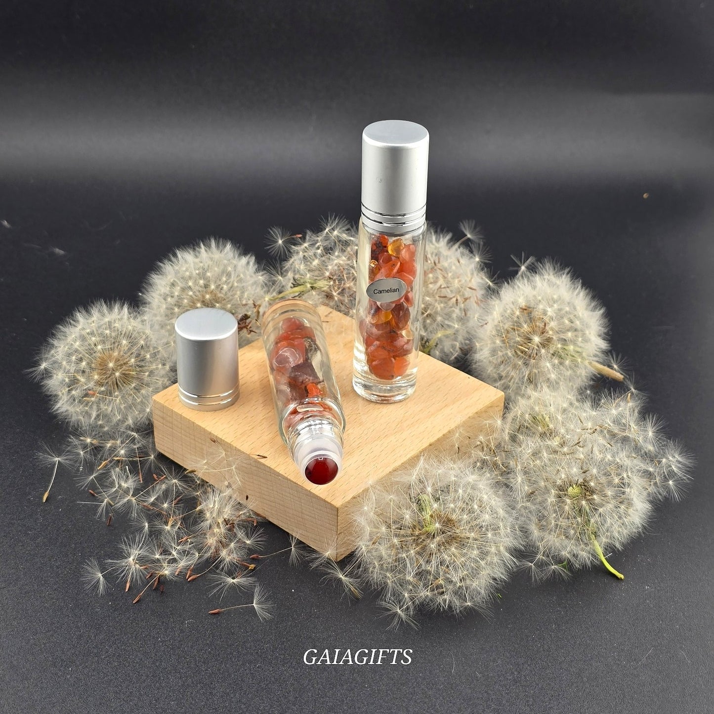 Magical CRYSTAL-Infused BOTTLES | Gemstone Chips & Smooth Roller Ball FOR OILS or PERFUME Item V