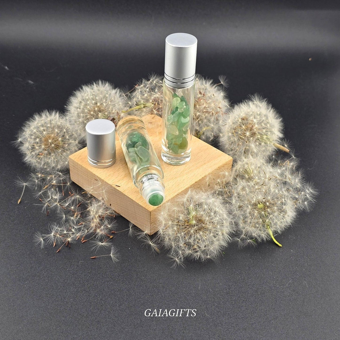 Magical CRYSTAL-Infused BOTTLES | Gemstone Chips & Smooth Roller Ball FOR OILS or PERFUME Item V