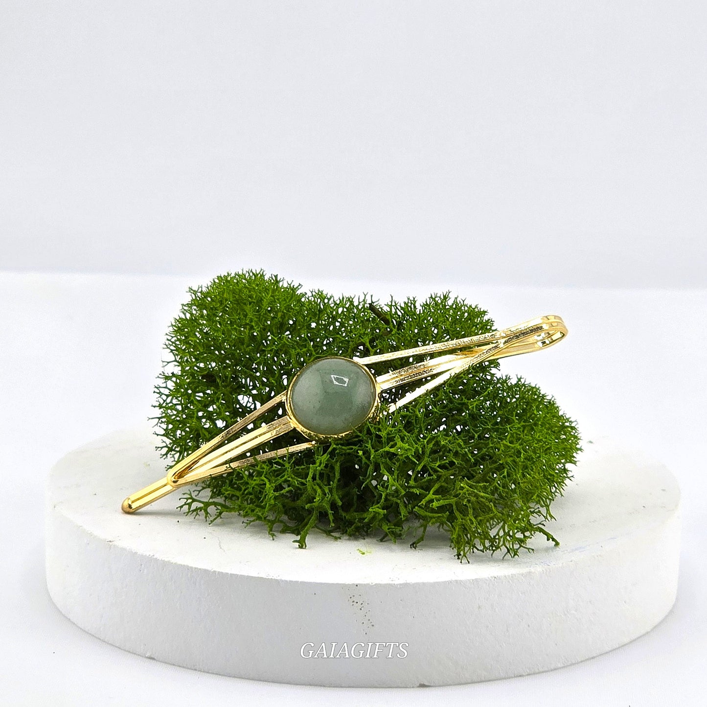 Hypnotic Crystal METAL SNAP CLIP with Design of Crystal Stone In Middle | Design in CENTER  - Item M
