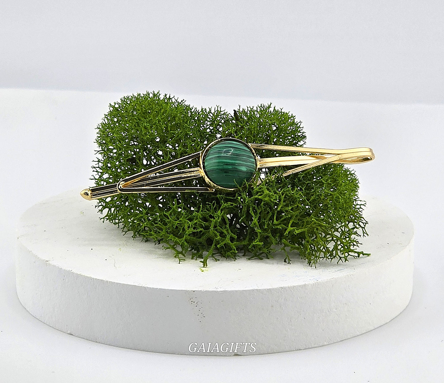 Hypnotic Crystal METAL SNAP CLIP with Design of Crystal Stone In Middle | Design in CENTER  - Item M