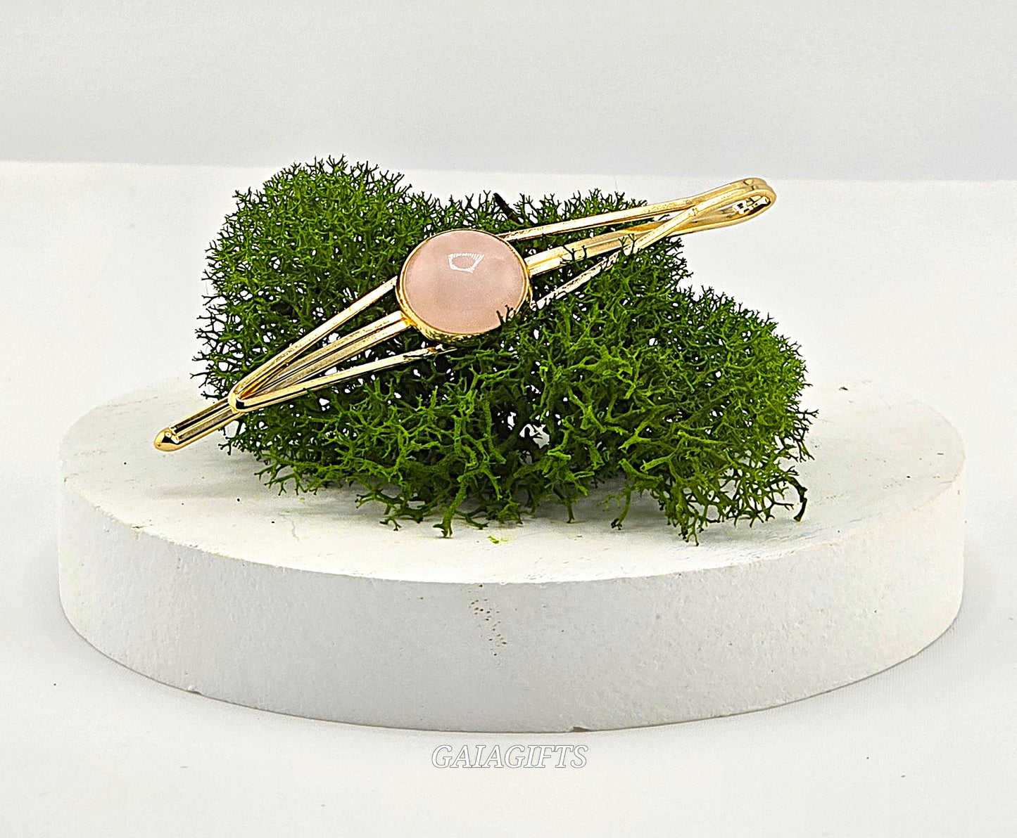 Hypnotic Crystal METAL SNAP CLIP with Design of Crystal Stone In Middle | Design in CENTER  - Item M