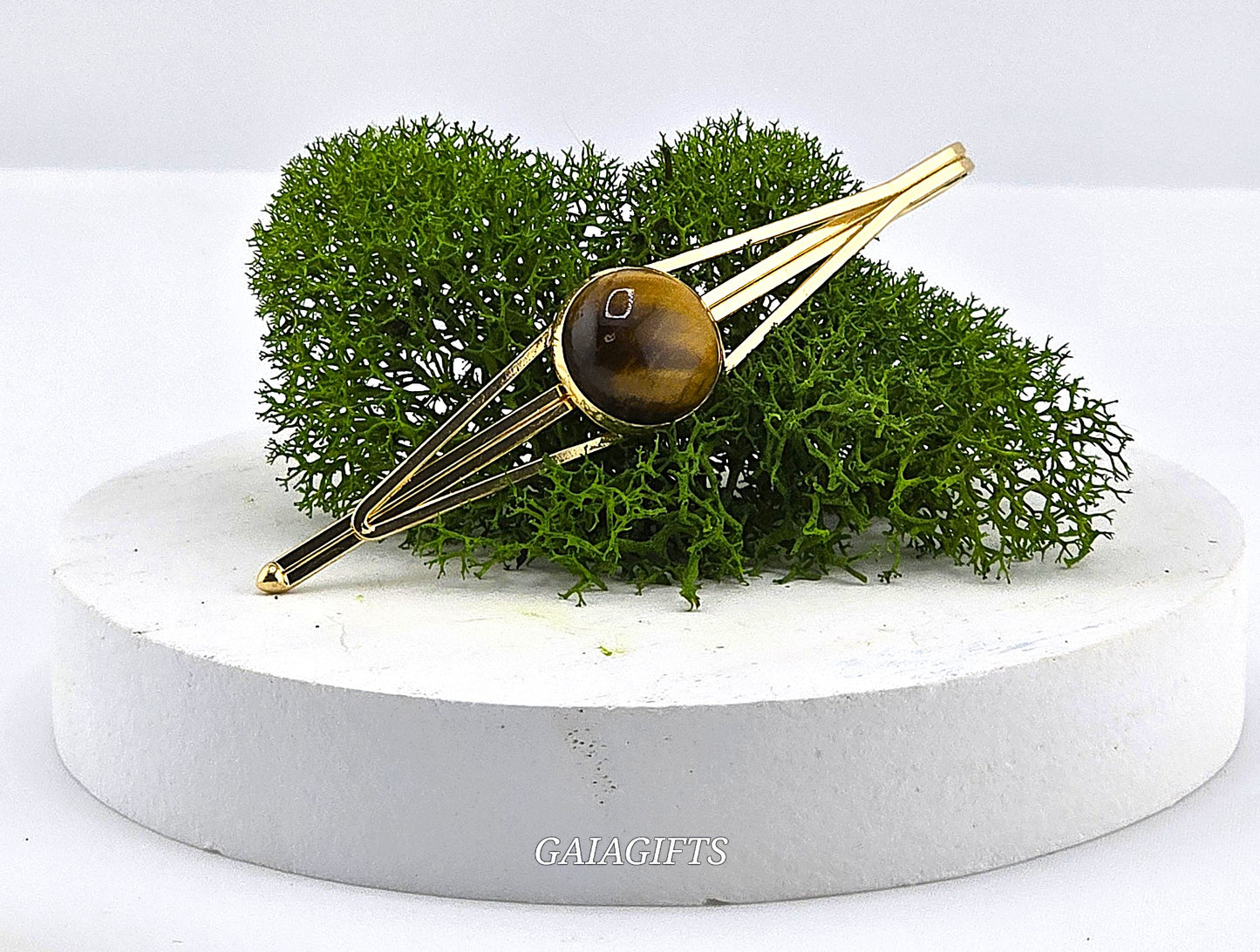 Hypnotic Crystal METAL SNAP CLIP with Design of Crystal Stone In Middle | Design in CENTER  - Item M