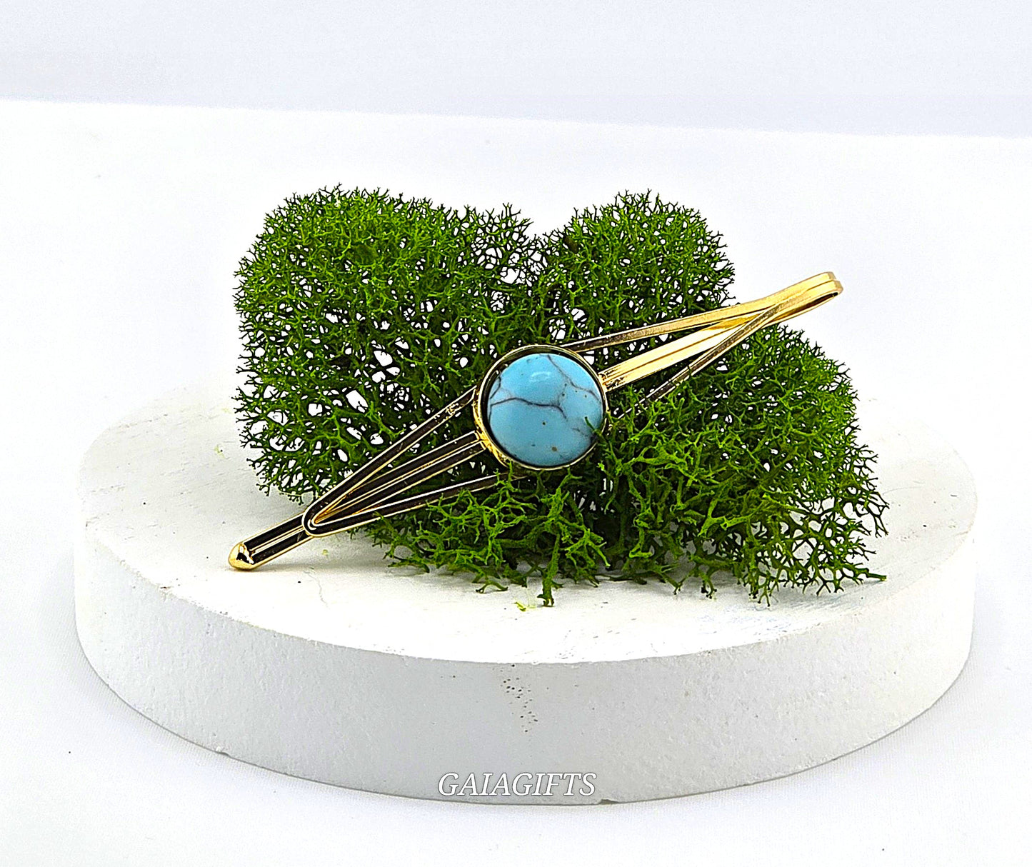 Hypnotic Crystal METAL SNAP CLIP with Design of Crystal Stone In Middle | Design in CENTER  - Item M