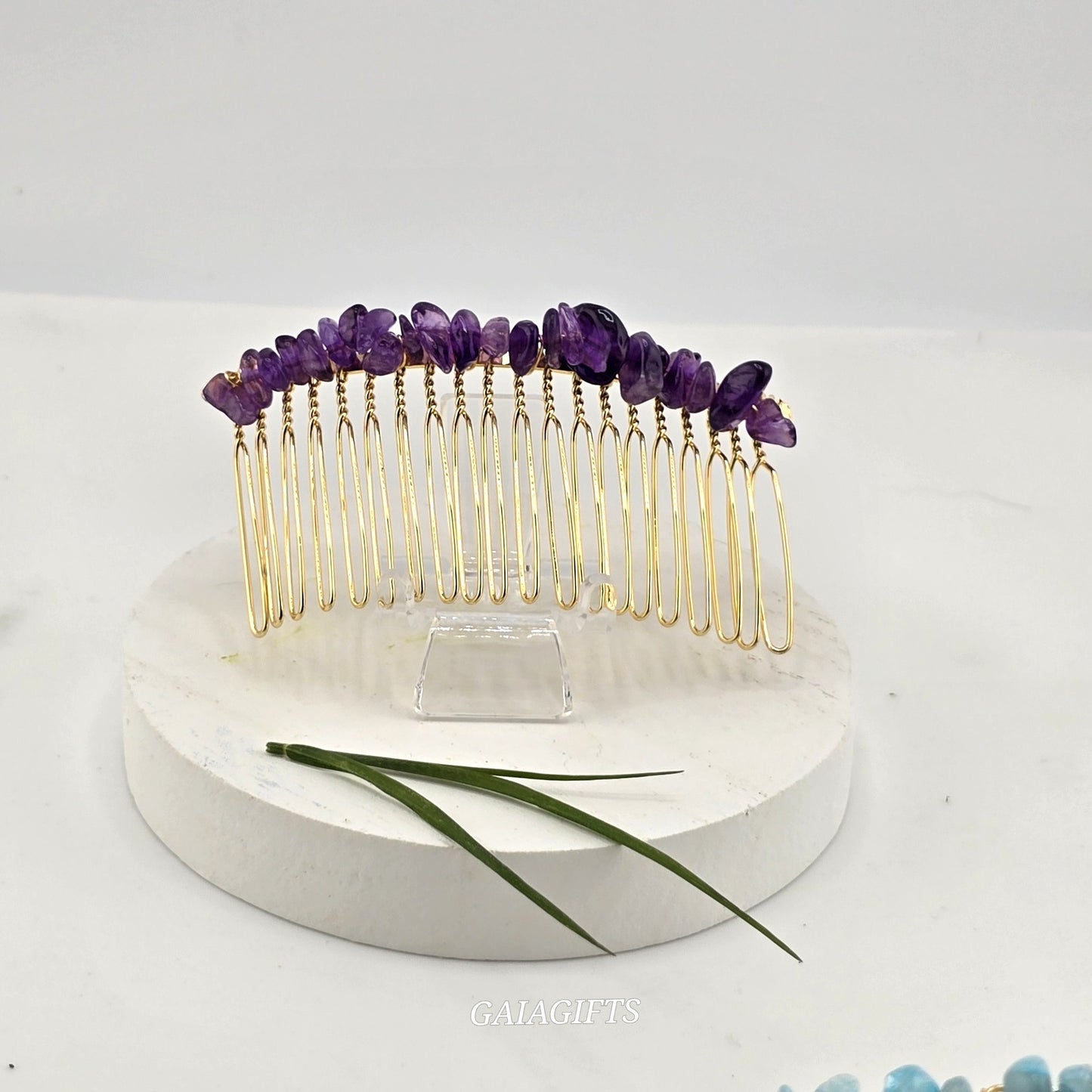 Heritage Crystal Chips Hair SIDE COMBS - Item J