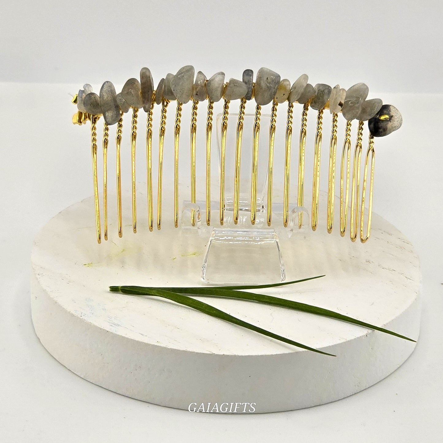 Heritage Crystal Chips Hair SIDE COMBS - Item J