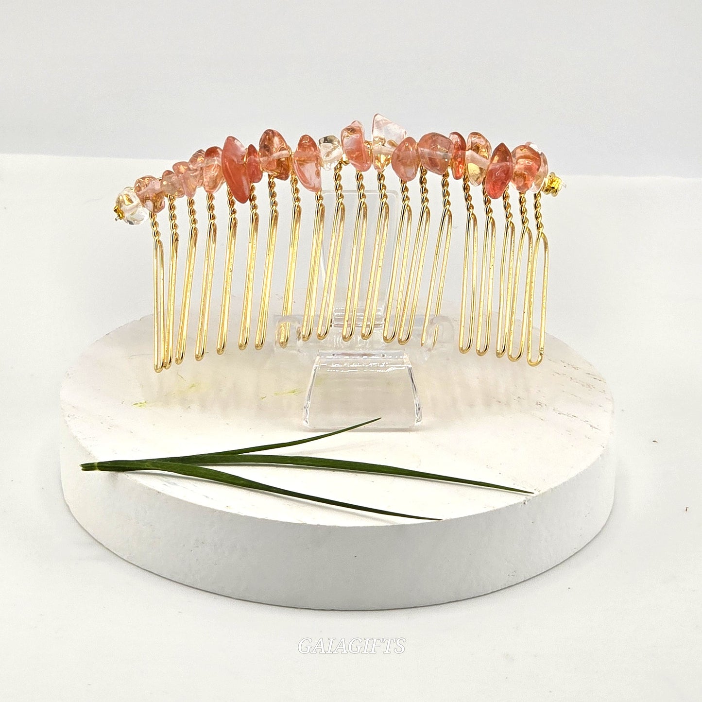 Heritage Crystal Chips Hair SIDE COMBS - Item J