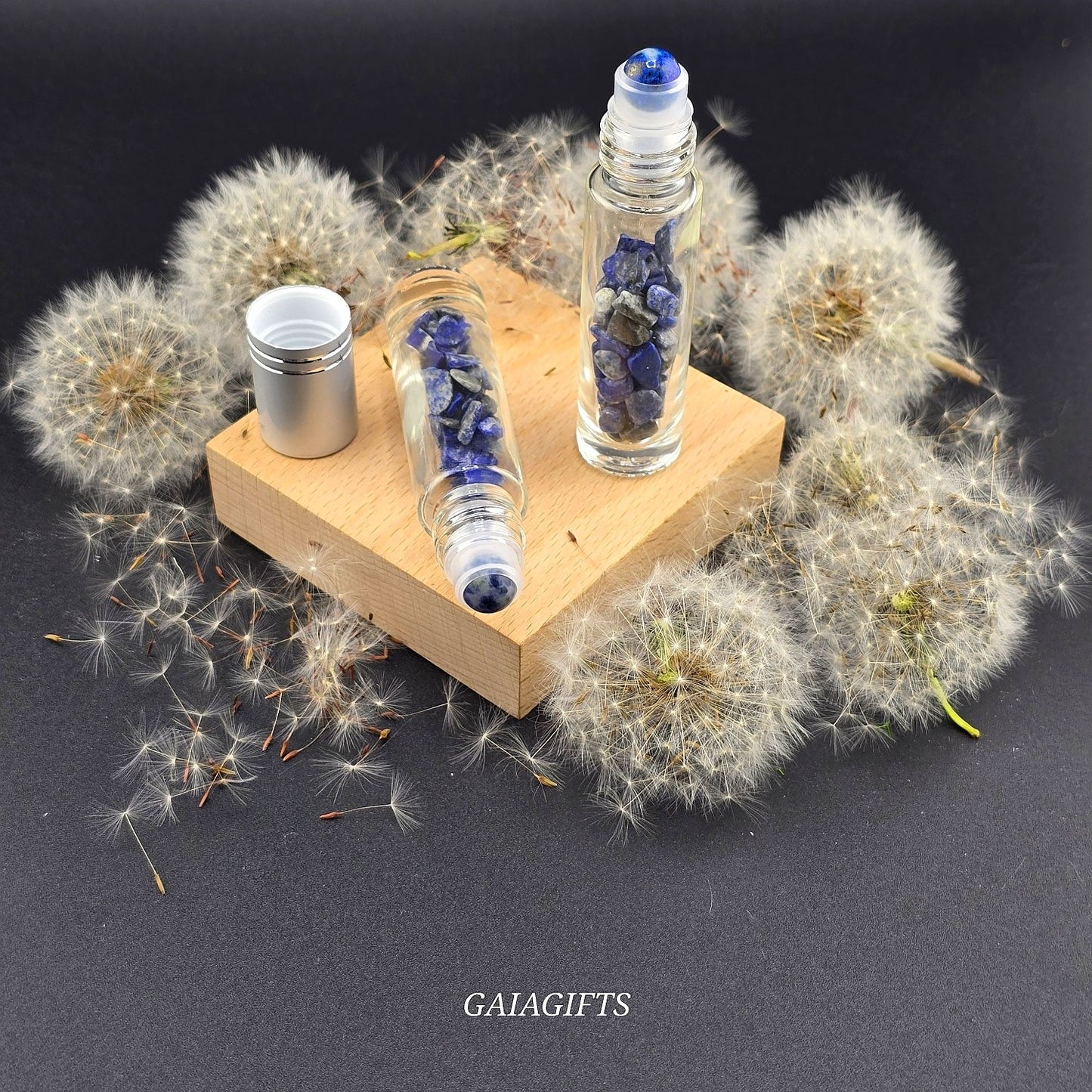 Magical CRYSTAL-Infused BOTTLES | Gemstone Chips & Smooth Roller Ball FOR OILS or PERFUME Item V