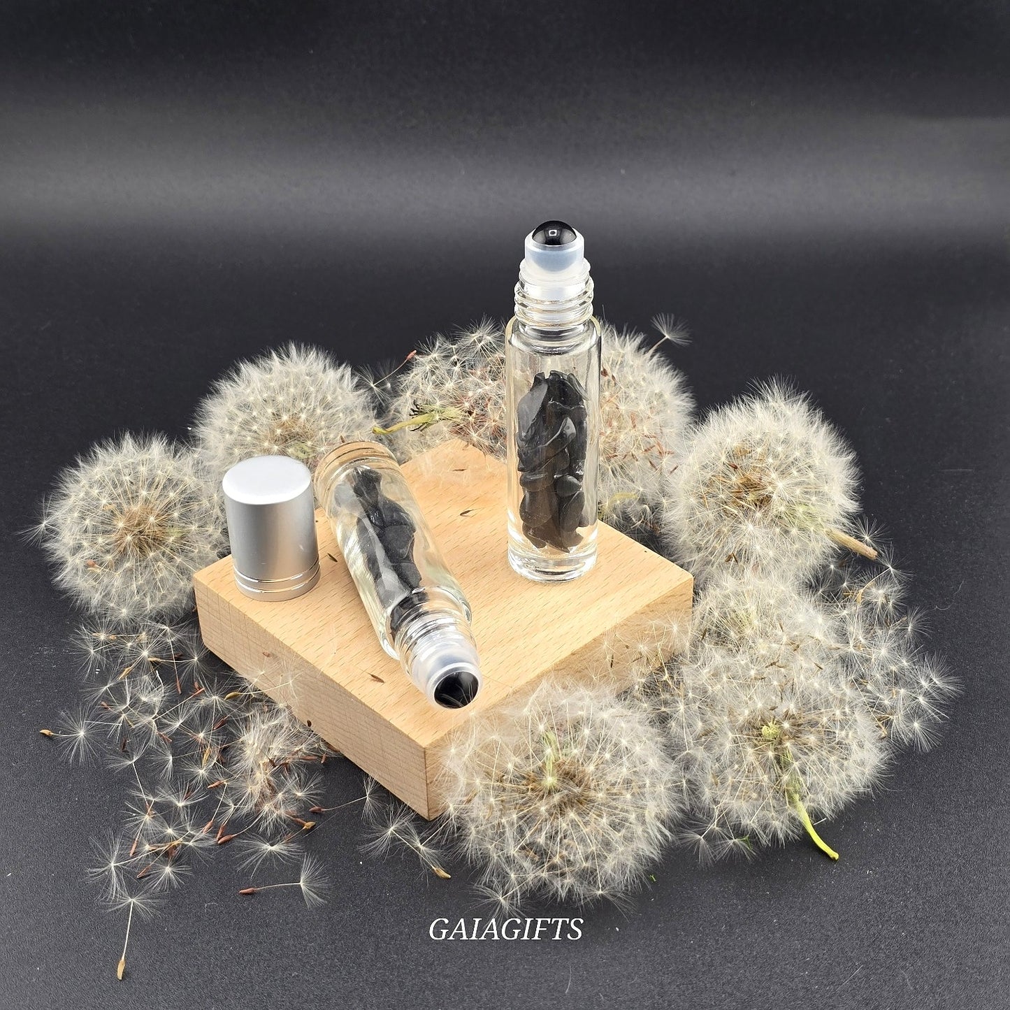 Magical CRYSTAL-Infused BOTTLES | Gemstone Chips & Smooth Roller Ball FOR OILS or PERFUME Item V