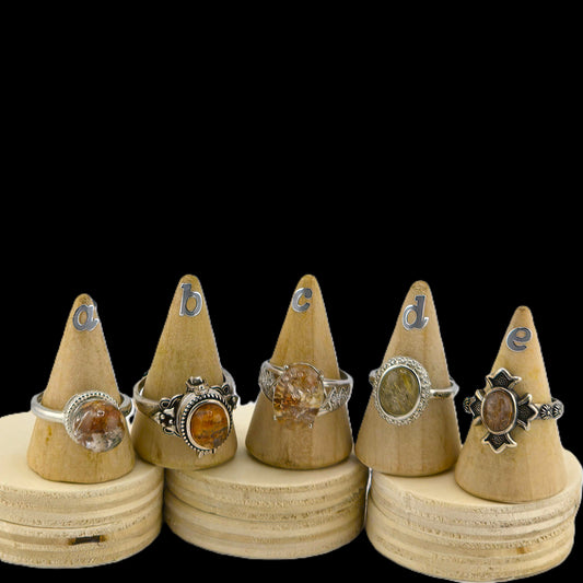 Effervescent (Part 2) - Embedded Sterling Sliver 925 METAL RINGS with Crystal Stones – Item P