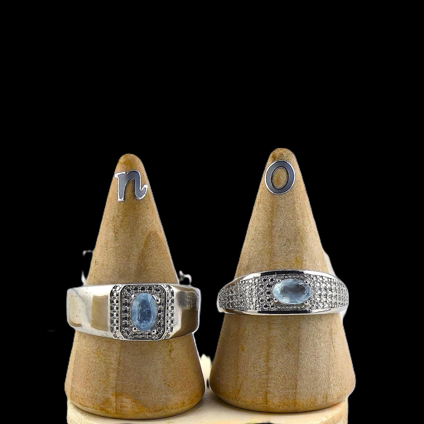 Effervescent (Part 1) -  Embedded Sterling Sliver 925 METAL RINGS with Crystal Stones – Item P