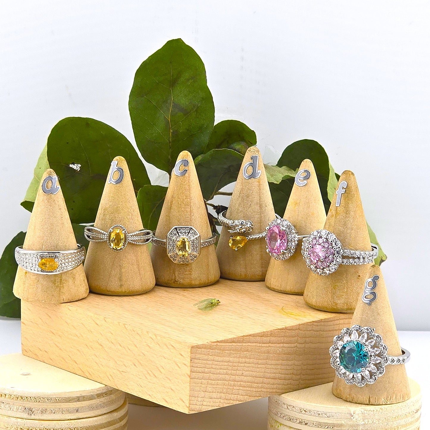 Effervescent (Part 3) - Embedded Sterling Sliver 925 METAL RINGS with Crystal Stones – Item P