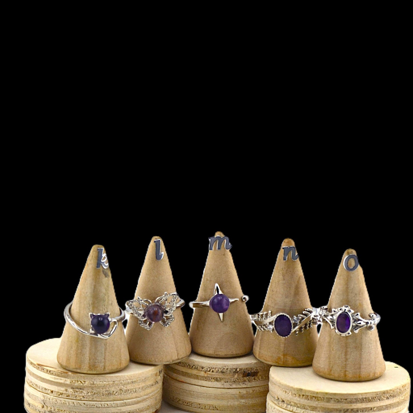 Effervescent (Part 1) -  Embedded Sterling Sliver 925 METAL RINGS with Crystal Stones – Item P