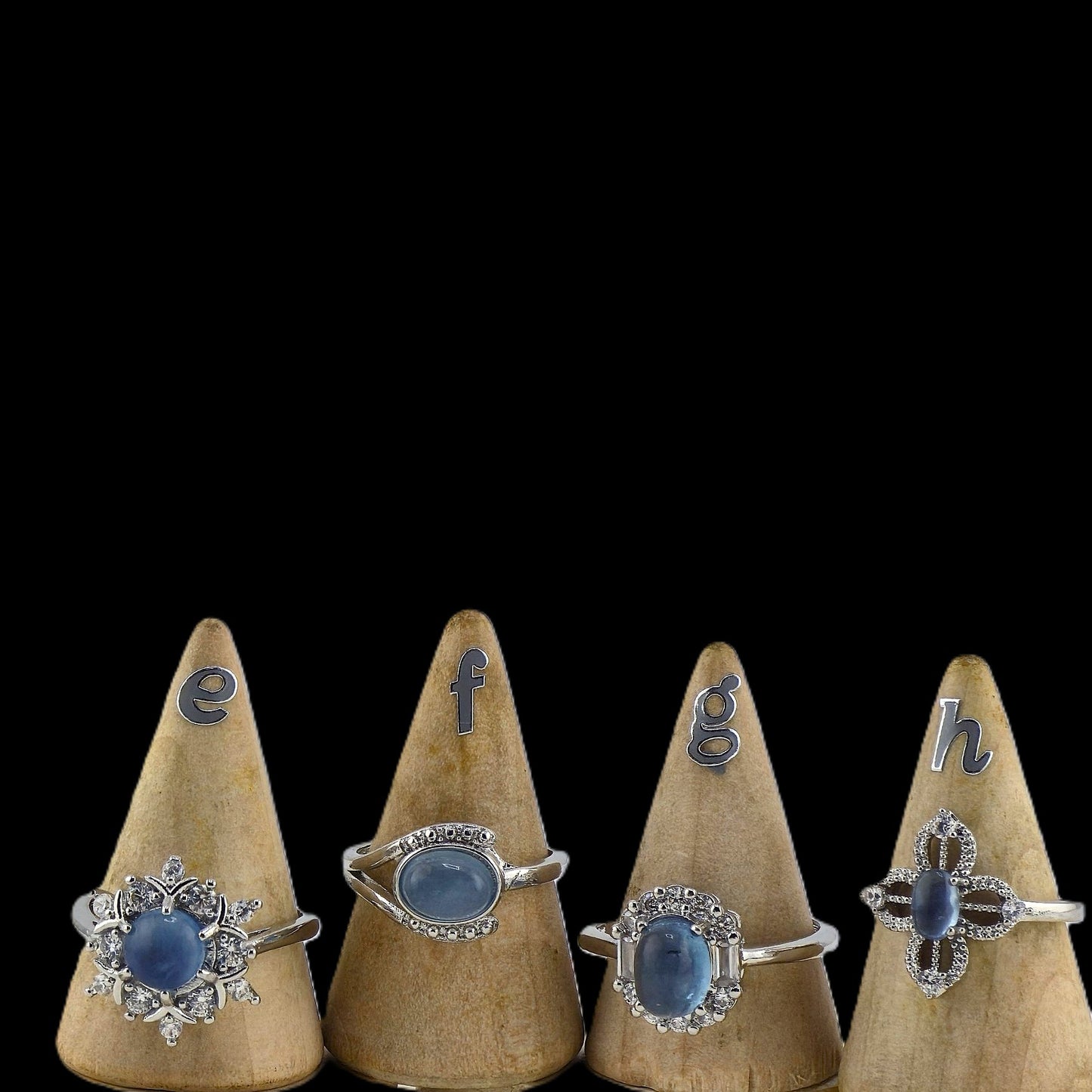 Effervescent (Part 1) -  Embedded Sterling Sliver 925 METAL RINGS with Crystal Stones – Item P