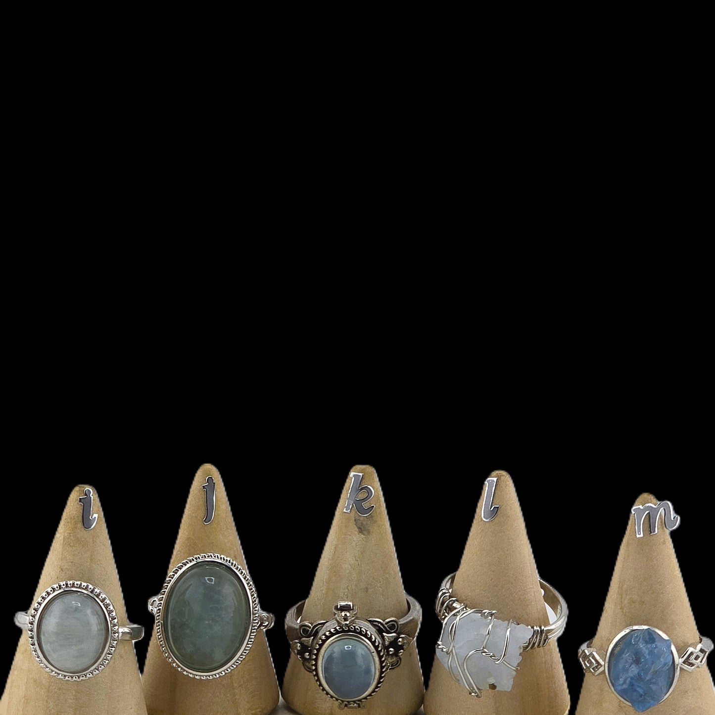 Effervescent (Part 1) -  Embedded Sterling Sliver 925 METAL RINGS with Crystal Stones – Item P