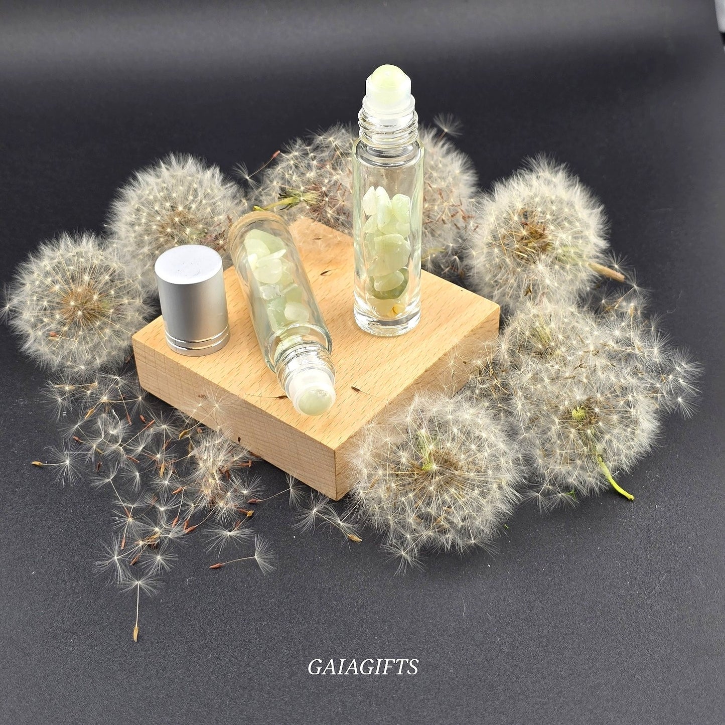 Magical CRYSTAL-Infused BOTTLES | Gemstone Chips & Smooth Roller Ball FOR OILS or PERFUME Item V