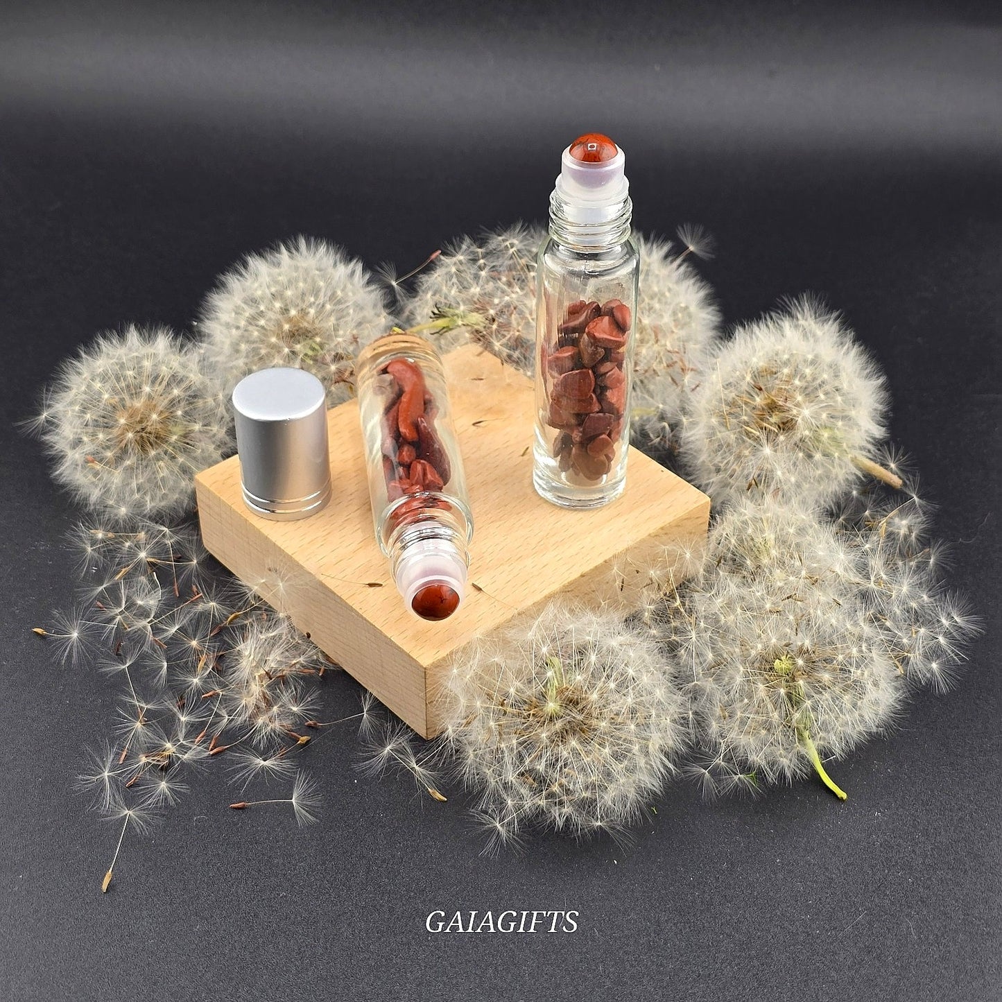 Magical CRYSTAL-Infused BOTTLES | Gemstone Chips & Smooth Roller Ball FOR OILS or PERFUME Item V