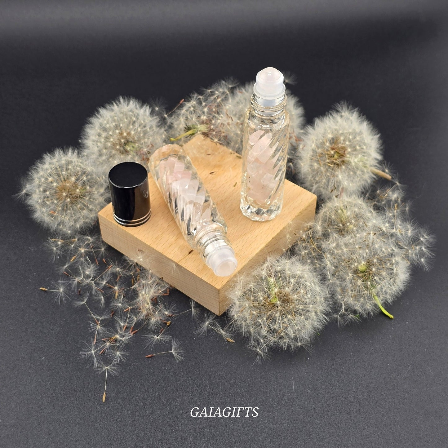 Magical CRYSTAL-Infused BOTTLES | Gemstone Chips & Smooth Roller Ball FOR OILS or PERFUME Item V