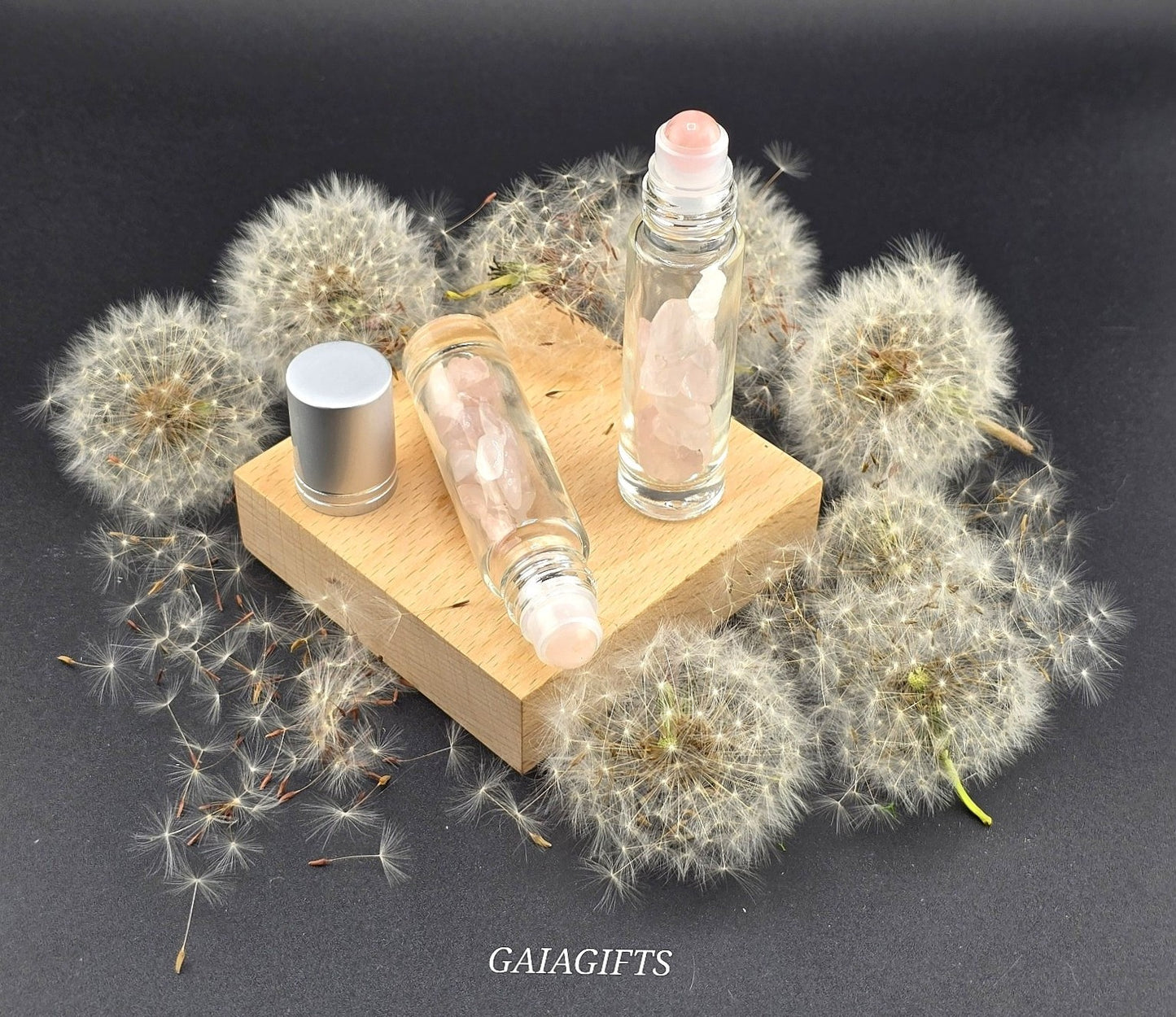 Magical CRYSTAL-Infused BOTTLES | Gemstone Chips & Smooth Roller Ball FOR OILS or PERFUME Item V