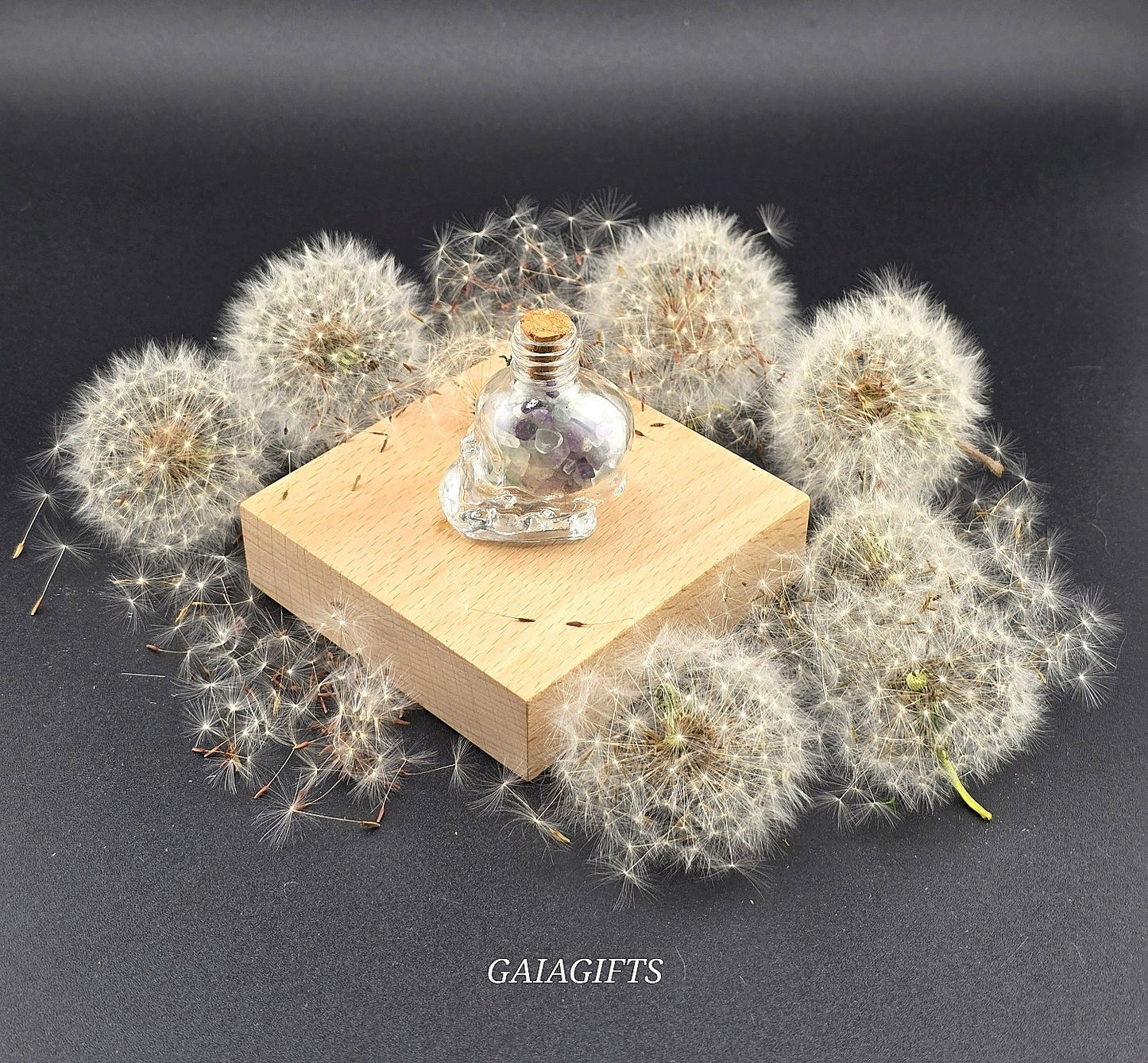 Mesmerizing SKULLS Crystal-Infused WISH BOTTLES| Gemstone Chips - Item X (1-7)
