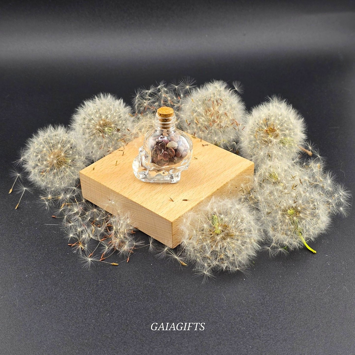 Mesmerizing SKULLS Crystal-Infused WISH BOTTLES| Gemstone Chips - Item X (1-7)