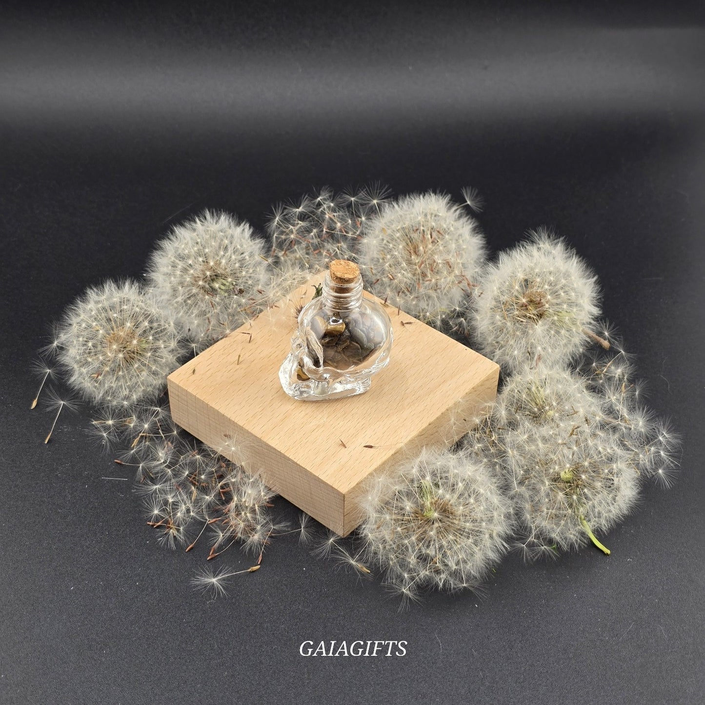 Mesmerizing SKULLS Crystal-Infused WISH BOTTLES| Gemstone Chips - Item X (1-7)