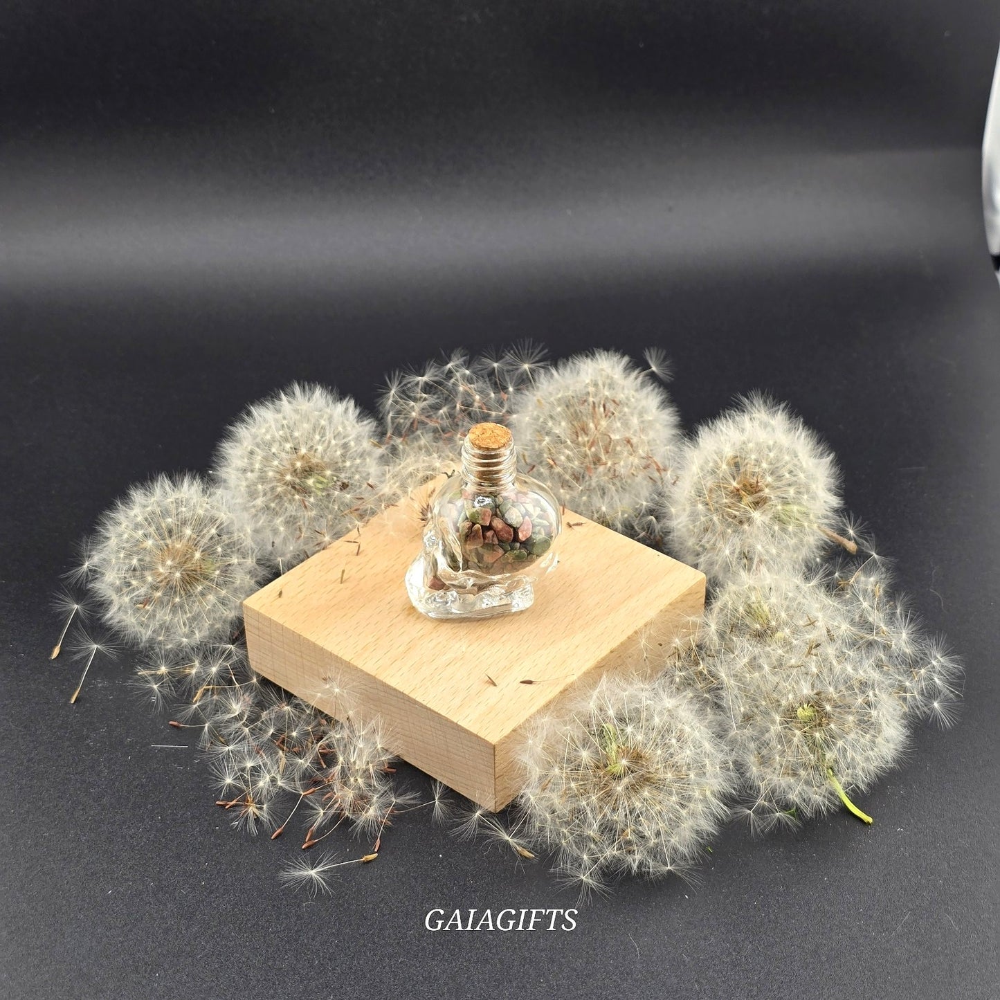 Mesmerizing SKULLS Crystal-Infused WISH BOTTLES| Gemstone Chips - Item X (1-7)